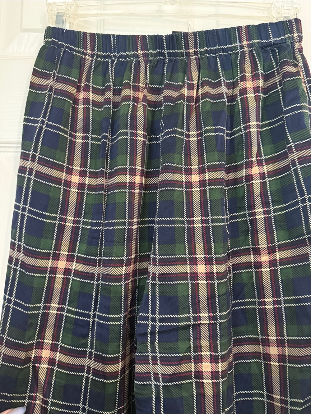 august silk Green and Navy Plaid 100% Silk Pajama Set -S - Picture 9 of 9
